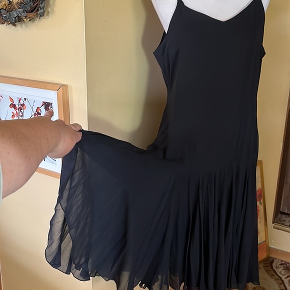 SWEE LO NY size Medium Flapper-Style Great Gadsby Silk Tank PinTuck Dress GOTH - Picture 5 of 17